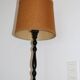 Pied de lampe bois noir avec abat-jour