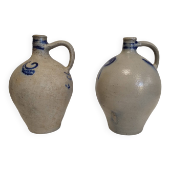Lot de 2 anciennes jarre (huilier) en grès d'alsace