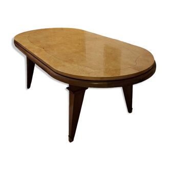 Table en bois de peuplier marquetée