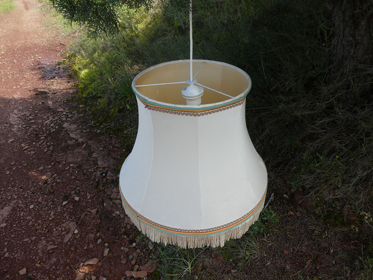 Vintage fringed suspension chandelier