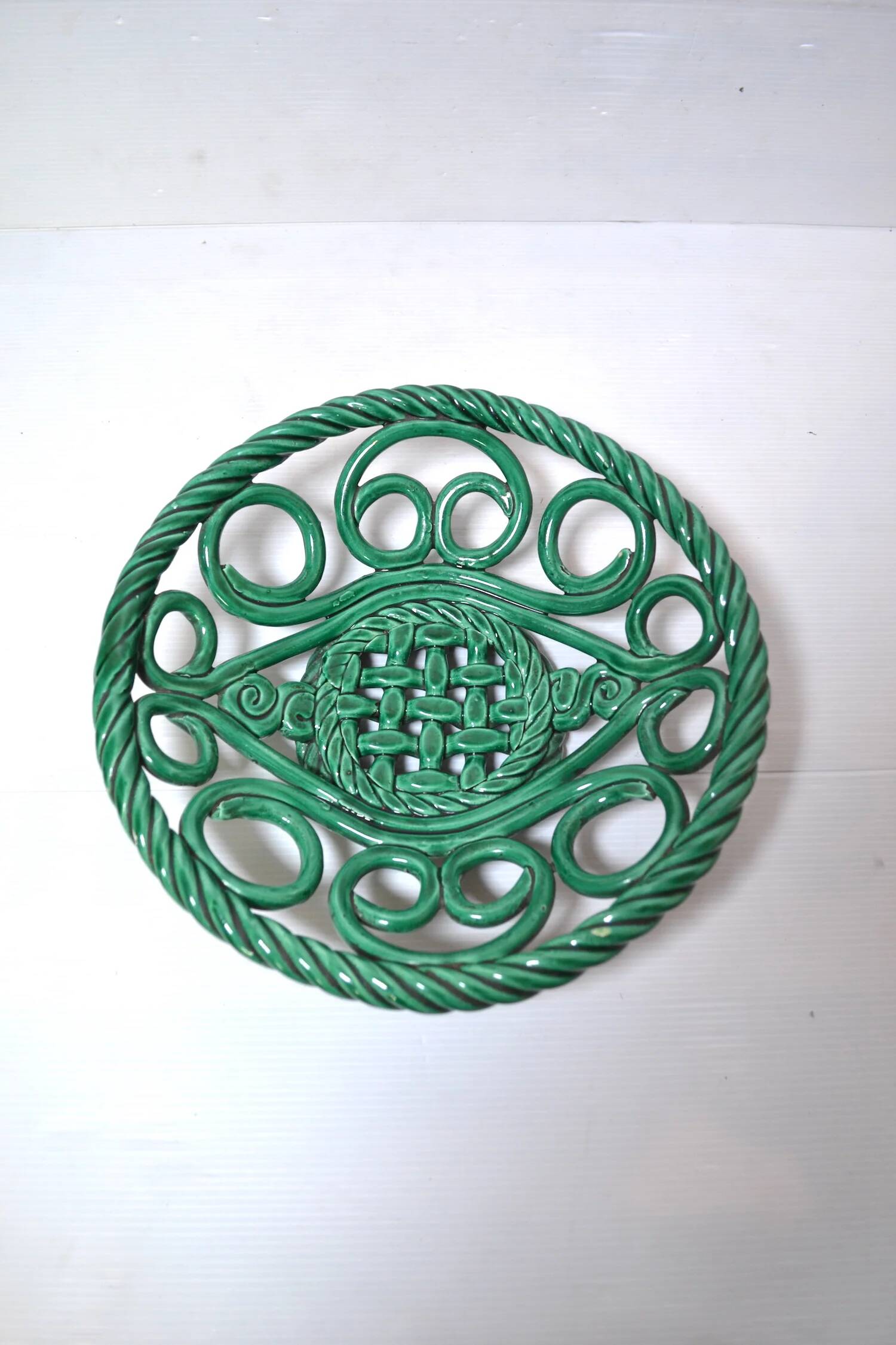 Woven ceramic basket