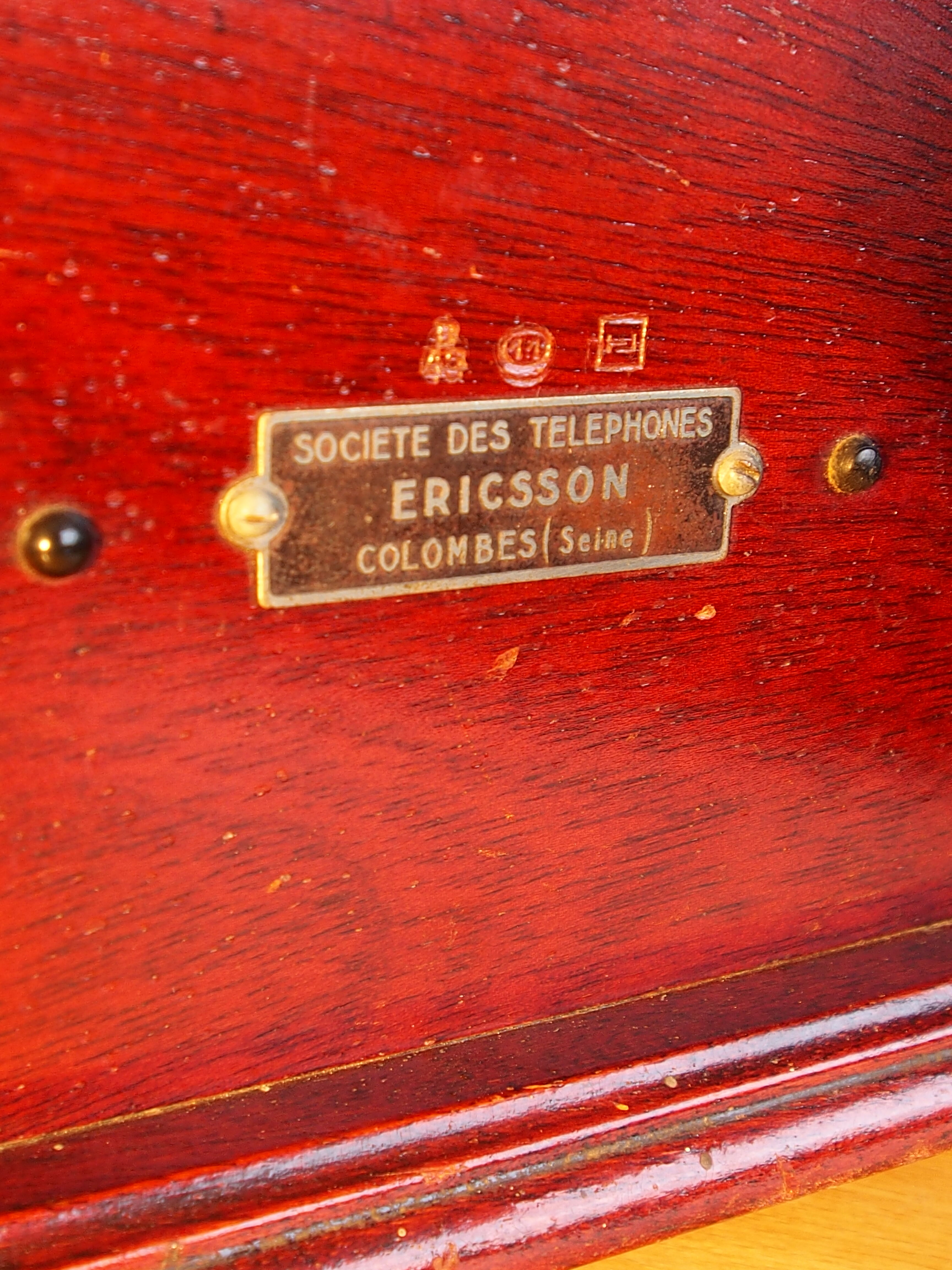 Ericsson antique telephone in wood and bakelite