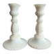 Pair of opaline candlesticks
