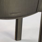 Carlo Bartoli black leather dining chair for Matteo Grassi set/4