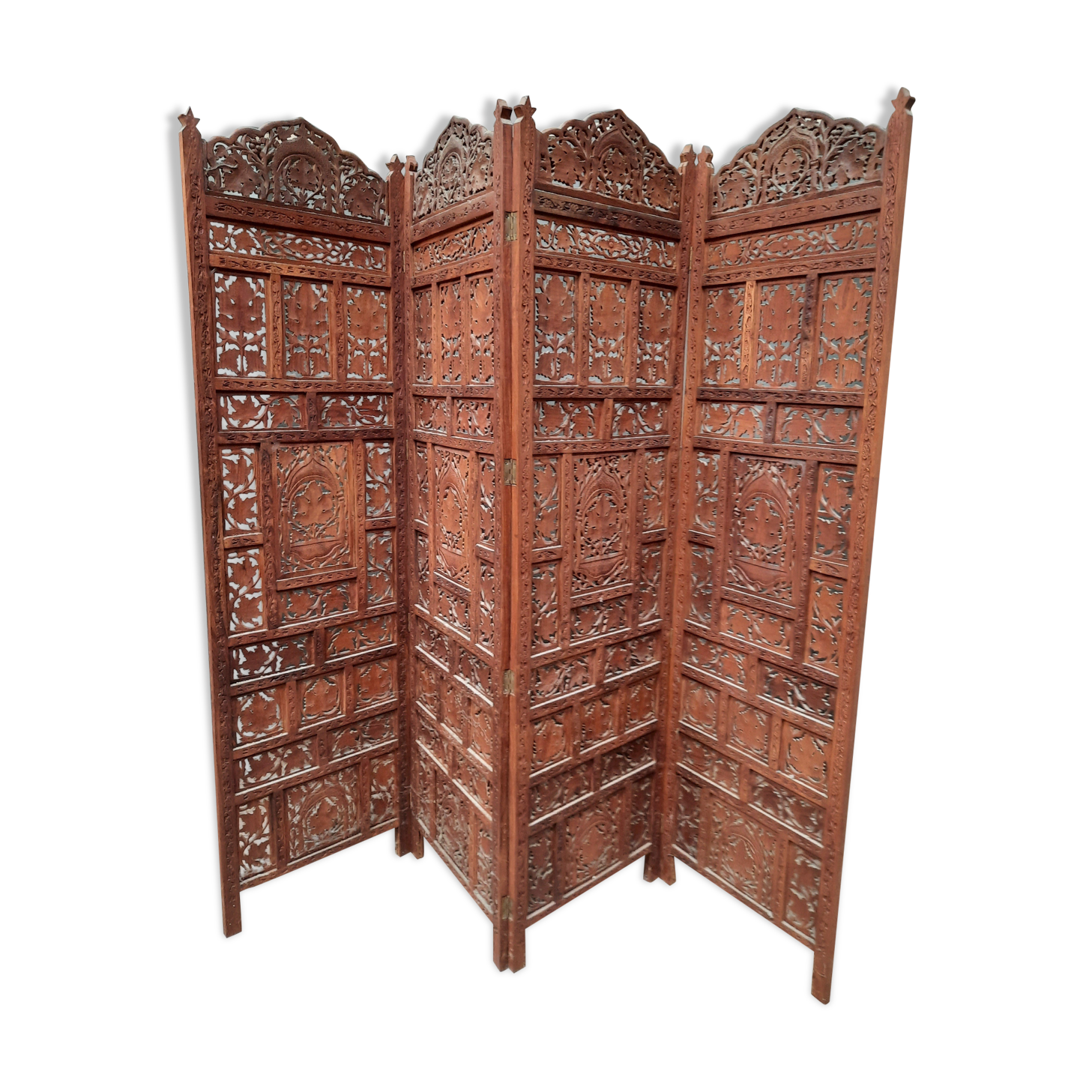 Asian screen in cut-out wood