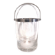 Glass and silver metal ice bucket