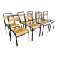 Rare suite de 8 chaises d’école stella