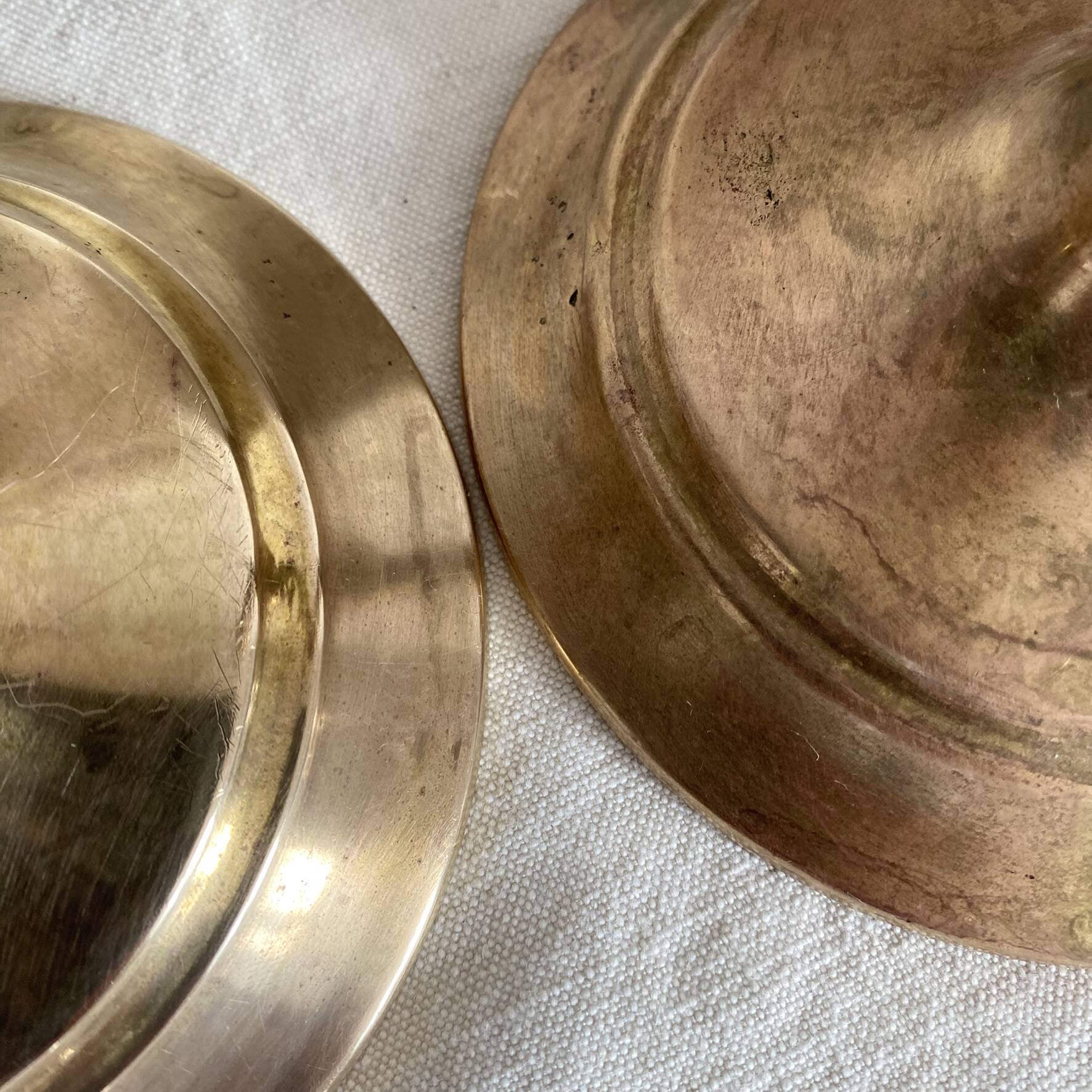Pair of twisted brass candlesticks