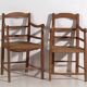 2 fauteuils en chêne et corde, vers 1900