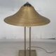 Lampe de table en laiton et rotin en roseau, Italie 1970