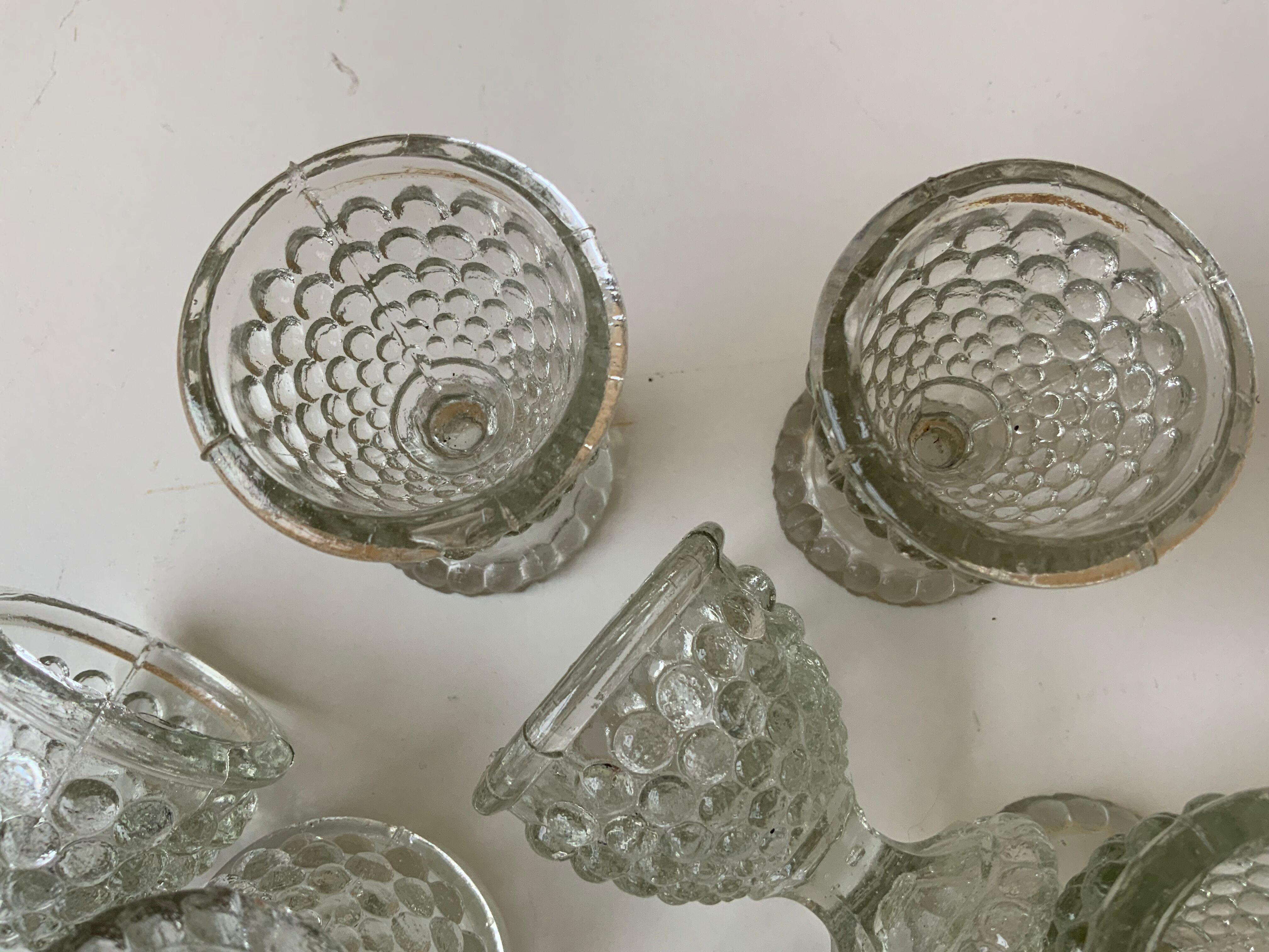 8 coquetiers en verre vintage