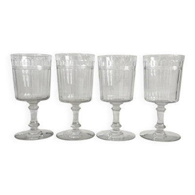 4 verres à eau / vin cristal taillé Baccarat modèle proche Chicago