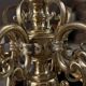 Large Dutch brass chandelier, 12 lights