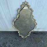 Antique brass mirror