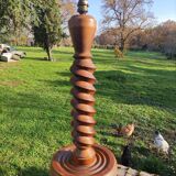 Large turned wooden lamp base