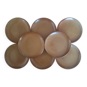Lot de 8 assiettes plates - gres brenne
