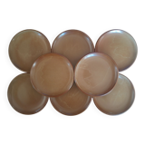 Set of 8 vintage brenne stoneware flat plates
