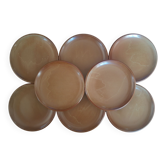 Set of 8 vintage brenne stoneware flat plates