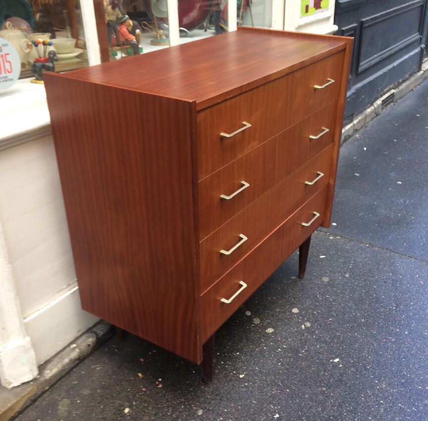 Commode en bois 4 tiroirs 1960