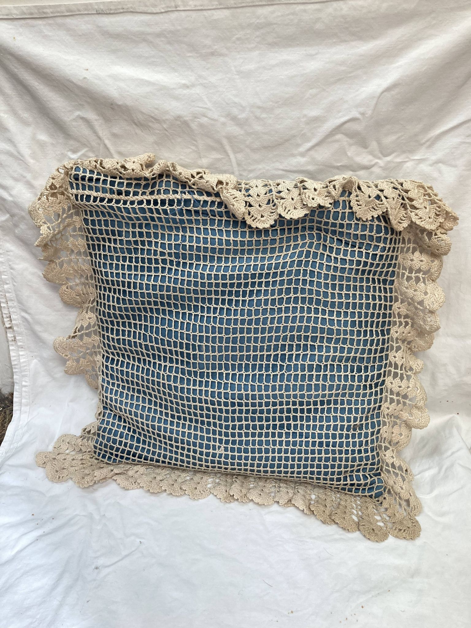 Vintage crochet cushion, from 1970
