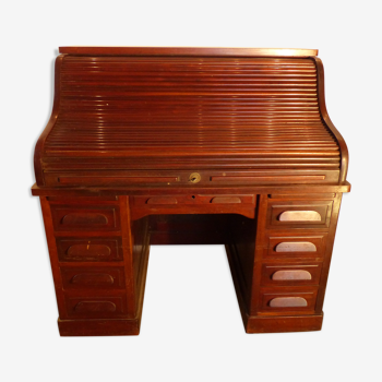 Ancien bureau américain en acajou à cylindre