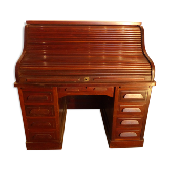 Ancien bureau américain en acajou à cylindre