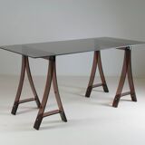 Architect's desk in smoked altuglas by gacita and tiberi for mode europe, 1970s