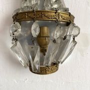 Wall light with pendants and brass hot air balloon
