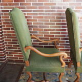 A pair of Louis XIII-style sheep bones armchairs