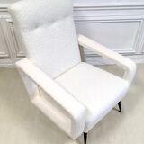 Fauteuil vintage en laine bouclée