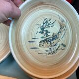 Fish service, Main course and 10 plates Sarreguemines Granville, vintage