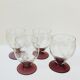 Ensemble de 4 verres gravés au pied prune