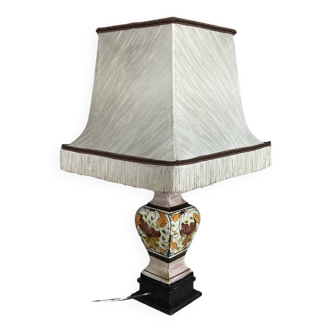Living room lamp in cracked earthenware style, handmade decoration, 20th century