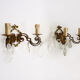 Former pair bronze wall sconces with double lights and tassels. Art Deco period