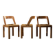 Lot de 3 chaises italiennes à dossier courbé en bois