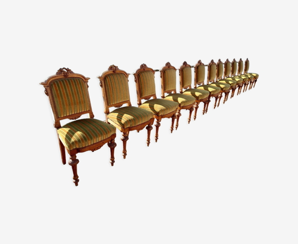 Série de 12 chaises style Henri II Napoléon III