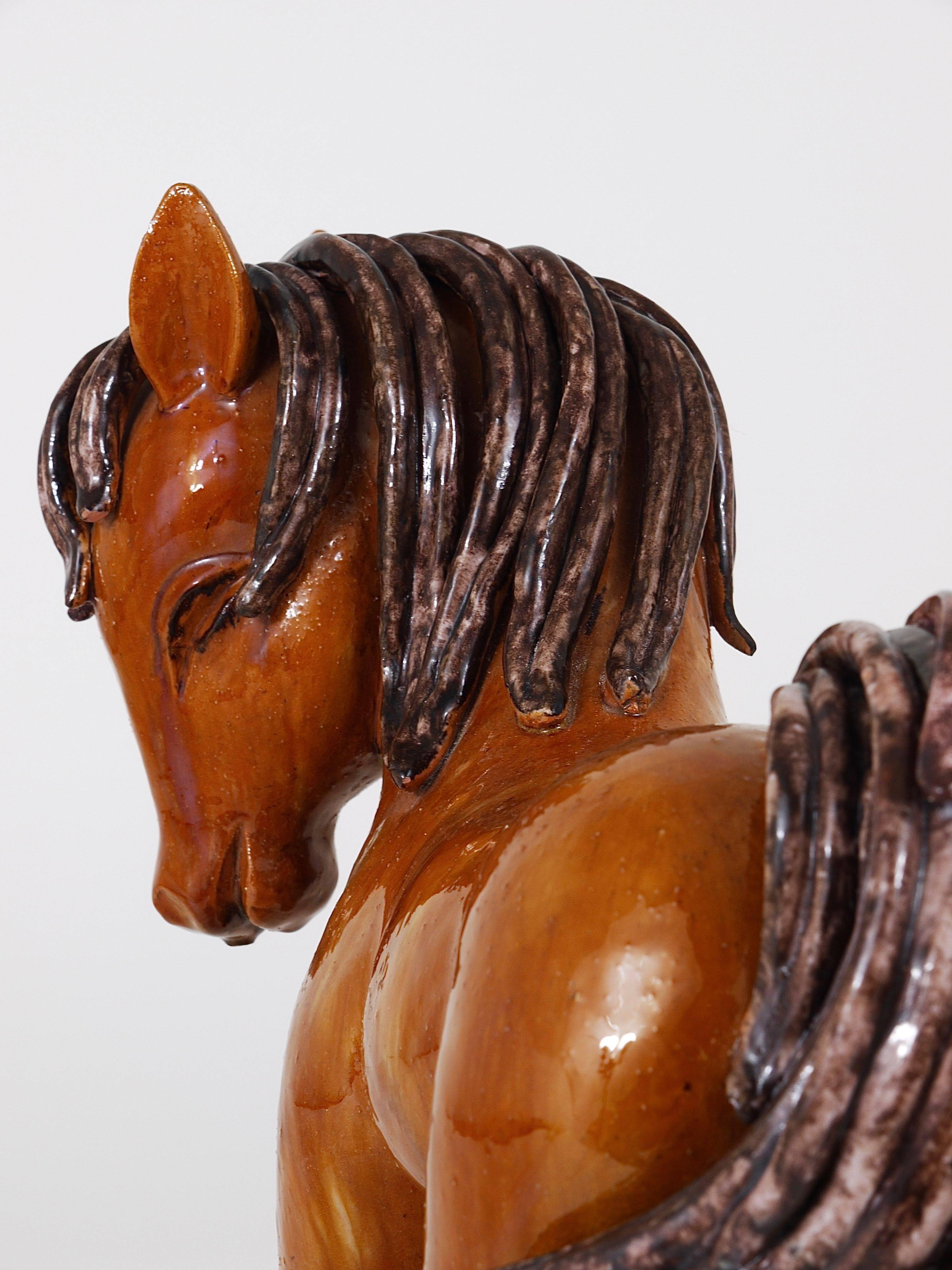 Walter Bosse Large Ceramic Horse Sculpture, Austria, 1950s