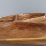 Serving tray or aperitif in carved wood varnish 70