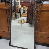1930 art deco mirror in wrought iron with beveled glass