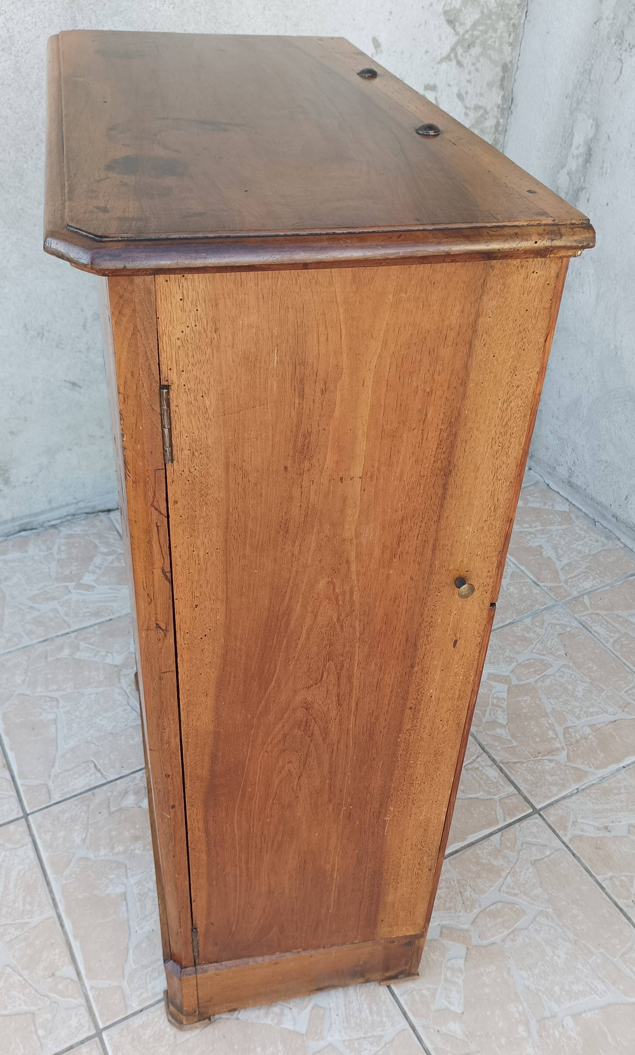 Inlaid walnut entryway sideboard