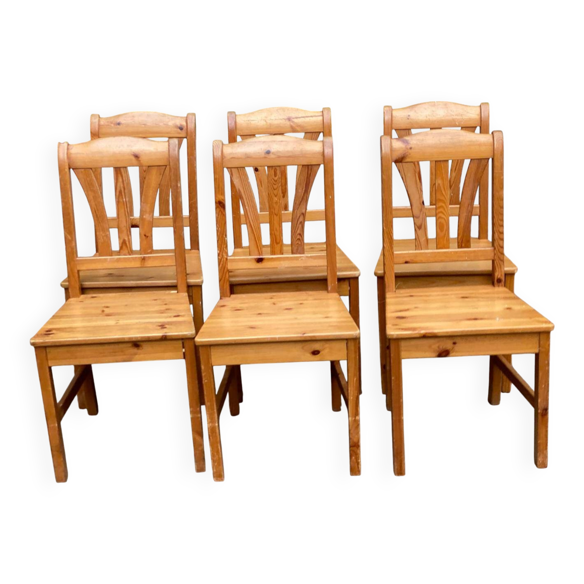 6 Scandinavian solid wood dining chairs