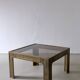 Brutalist bronze and glass square coffee table | 1970s