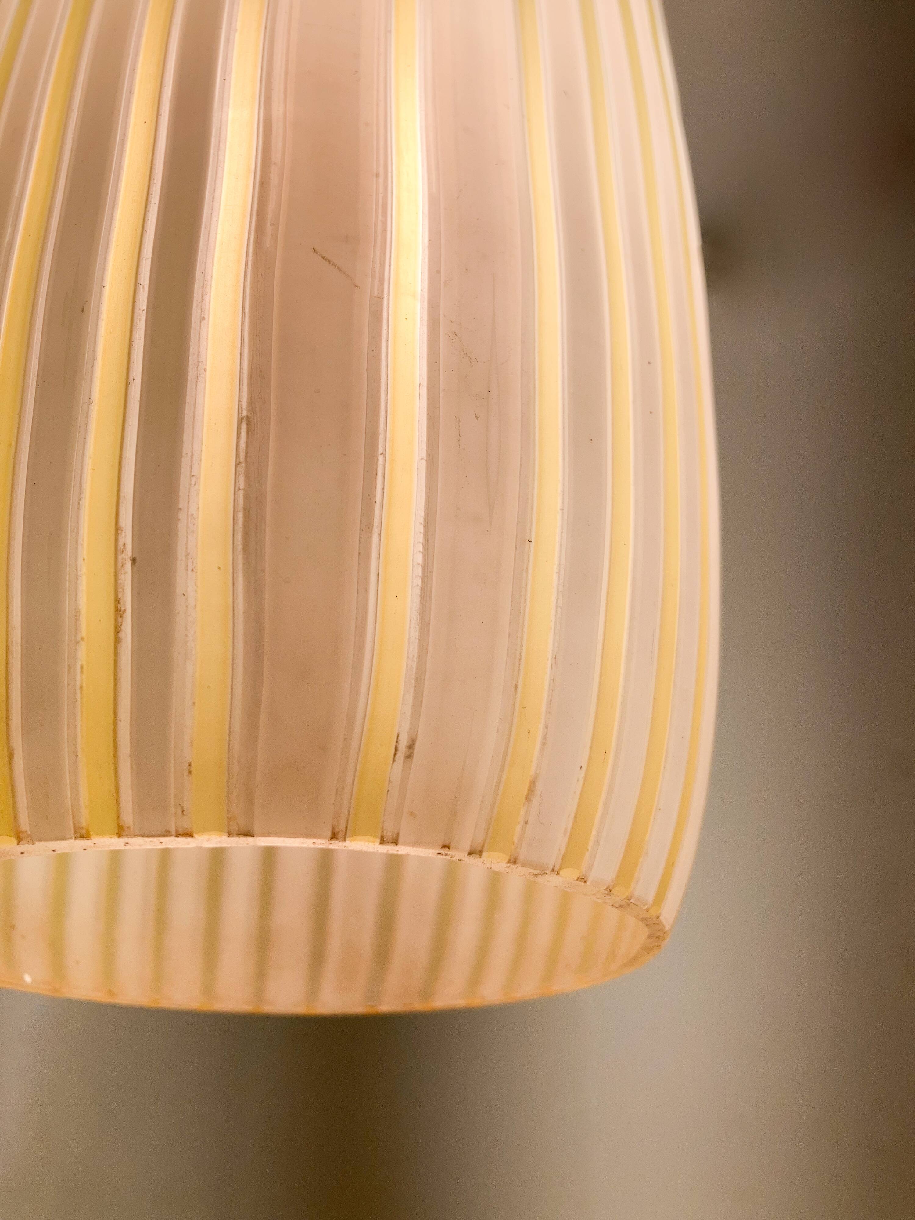 Mid-Century Modern Yellow Glass Pendant Lamp, Italy, 1960s