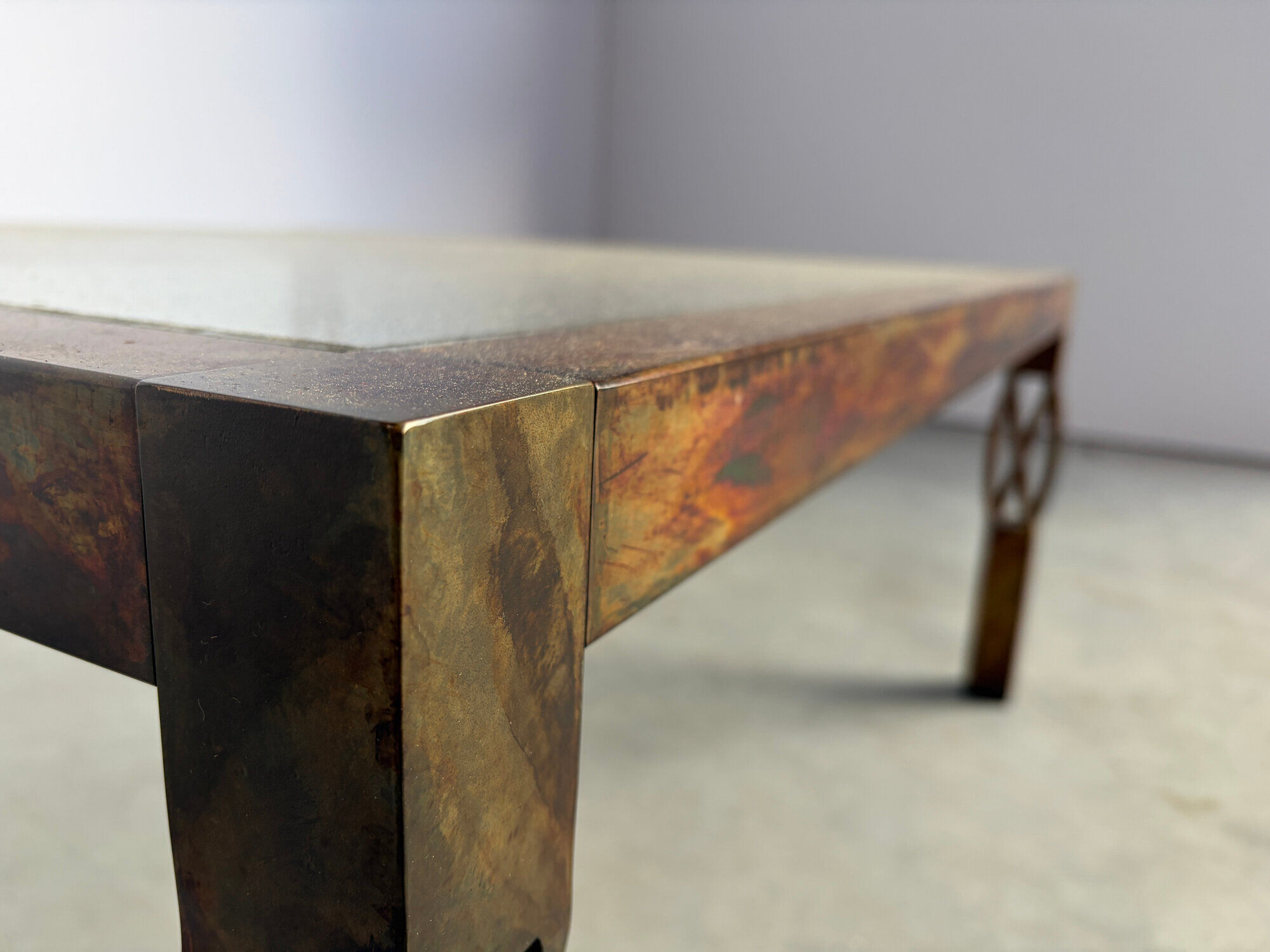 Vintage steel coffee table, 1980s