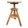 Tabouret d’horloger en bois ancien patiné