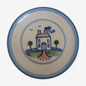 Hand-painted terracotta plate. mr. hadley