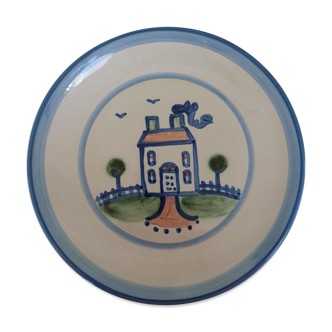 Hand-painted terracotta plate. mr. hadley