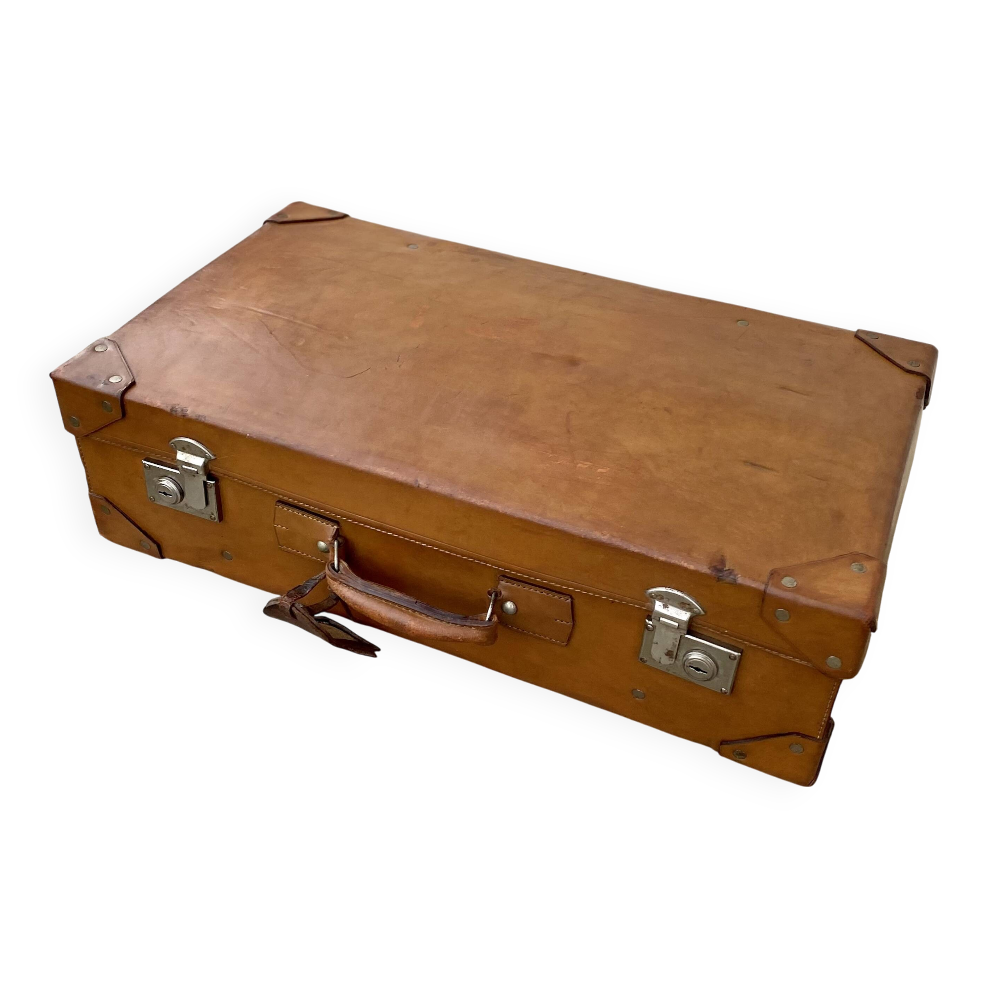 Vintage leather suitcase 1950