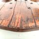 Brutalist Circular Coffee Table in Solid Wood – Brazilian Folk Art