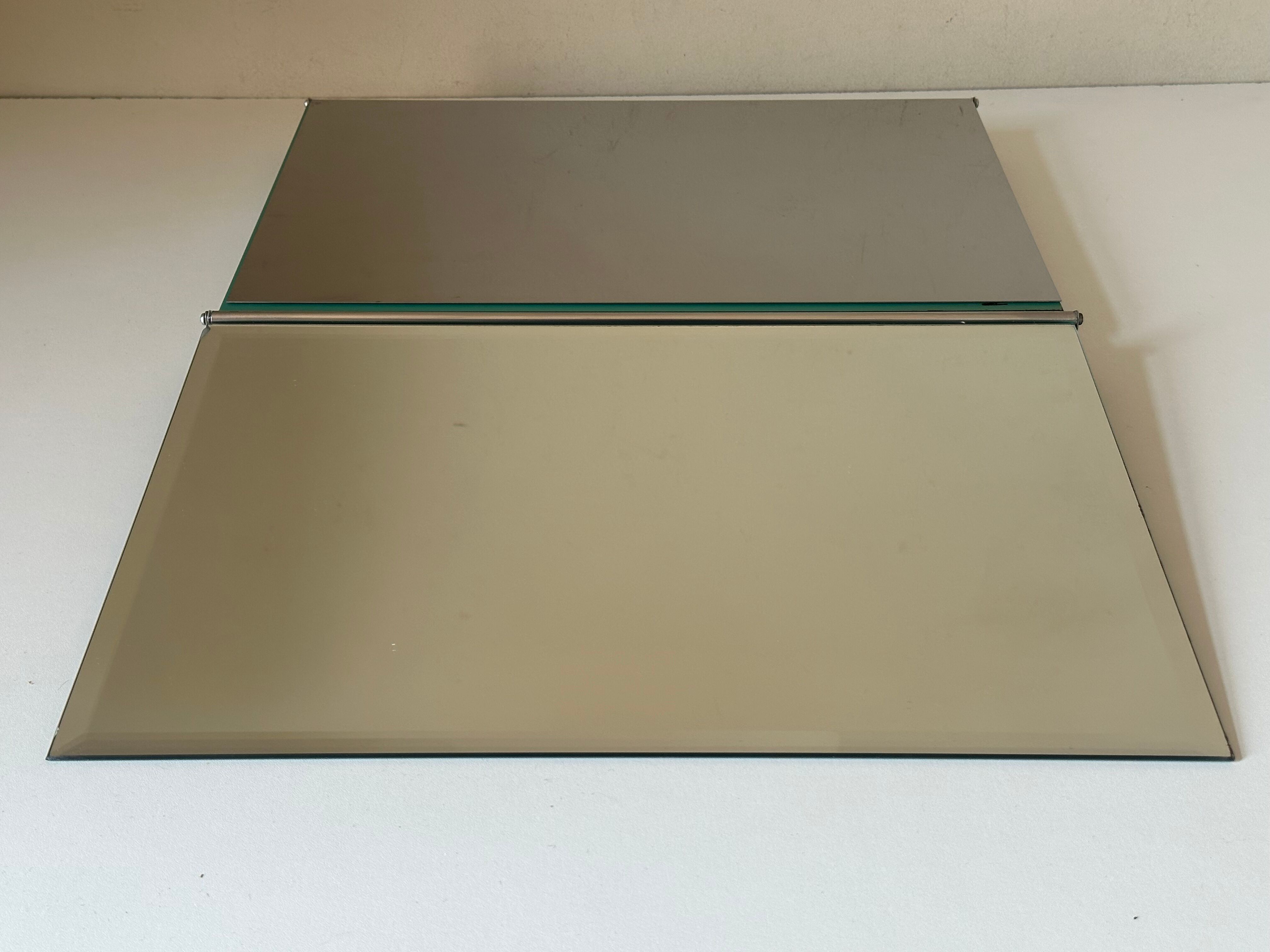 Modernist triptych mirror vintage design 70s